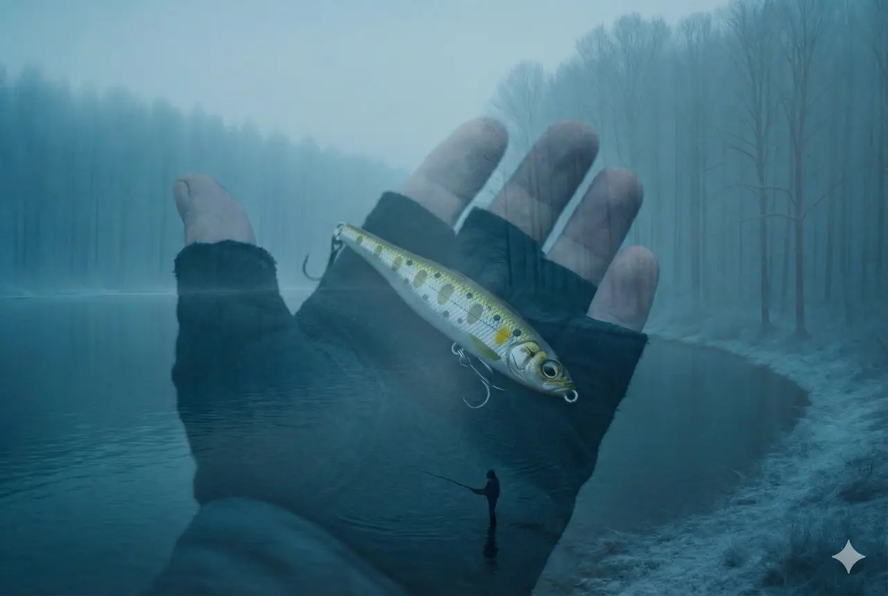 ルアーの性能は高いがバスの居場所が間違っている冬トップの失敗例イメージ