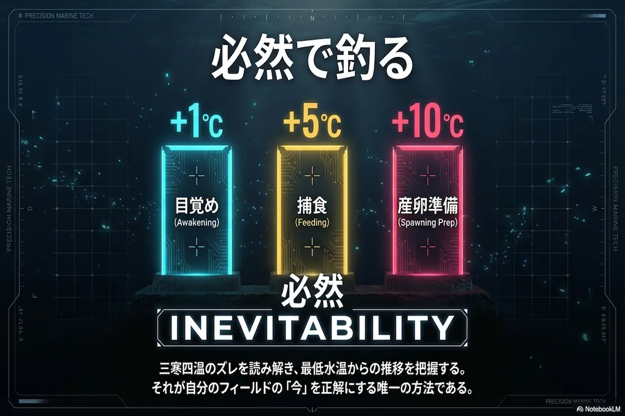 最低水温からの推移を読み必然で釣るという早春水温理論のまとめ画像