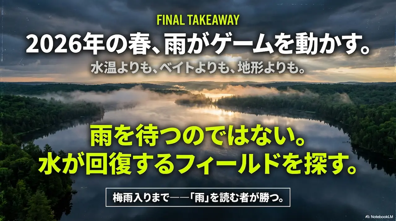 2026年の春は雨がゲームを動かす。雨を待つのではなく水が回復するフィールドを探す。梅雨入りまでの攻略まとめ